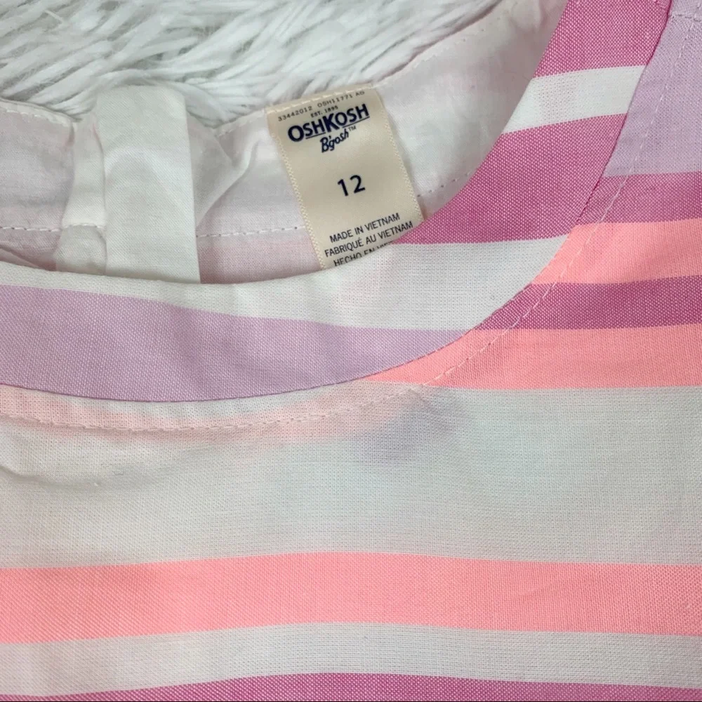 Oshkosh‎ girl’s size 12 sleeveless striped skater dress fit and flare cotton